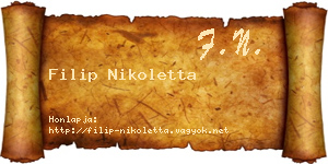 Filip Nikoletta névjegykártya