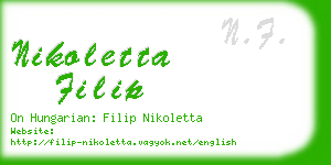 nikoletta filip business card